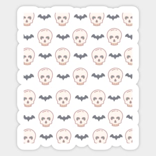 Cute Simple Halloween 2020 Skull Bat Pattern Gift Sticker